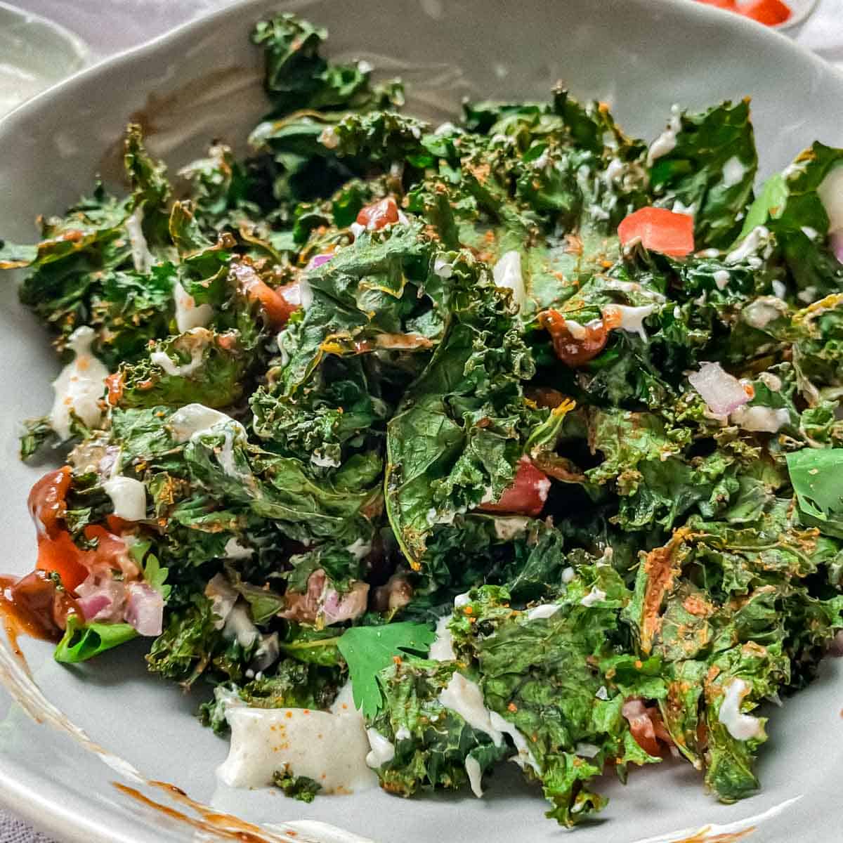 Indian Curly Kale Chaat Appetizer