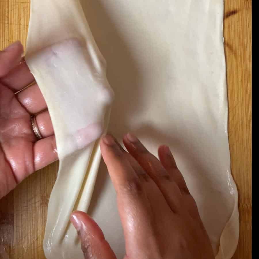 Thin papery dough