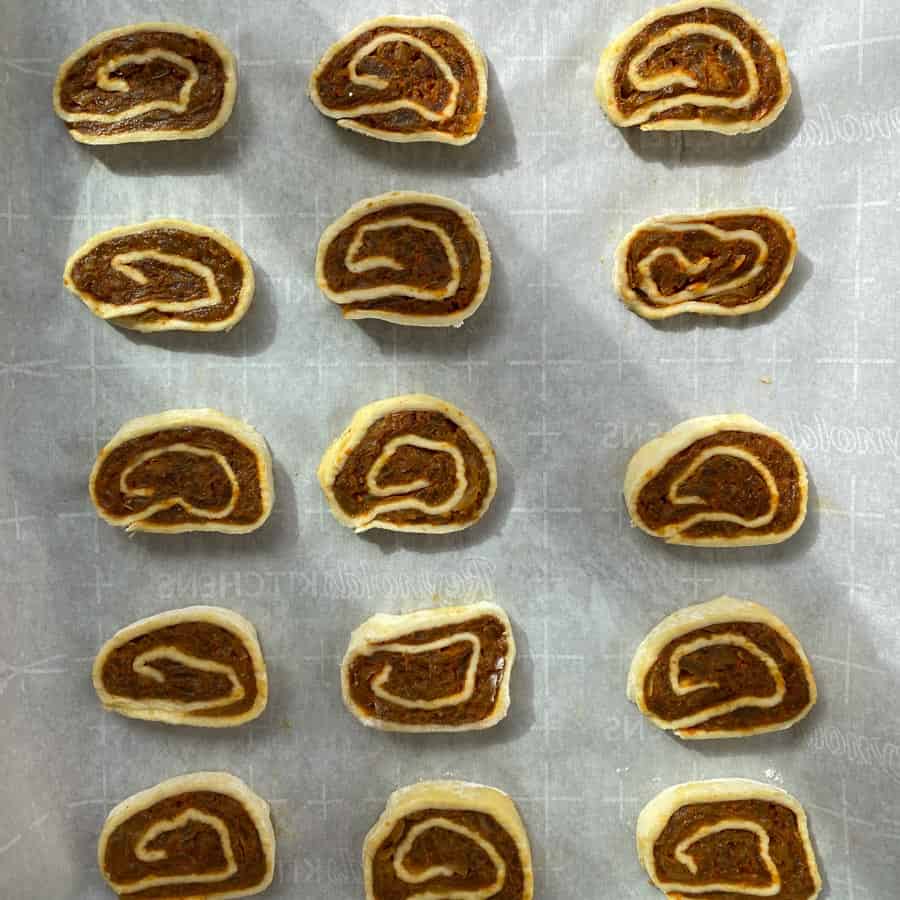 Puff pastry before they are baked