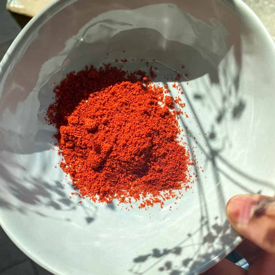 Kashmiri Chili Powder in a cup