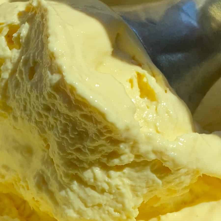 Mango ice cream scoop