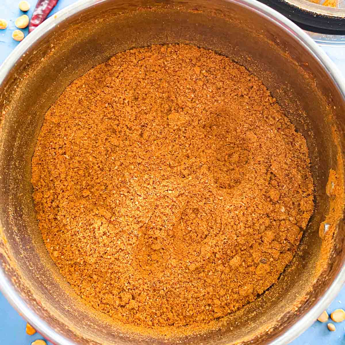Sambar powder in spice grinder