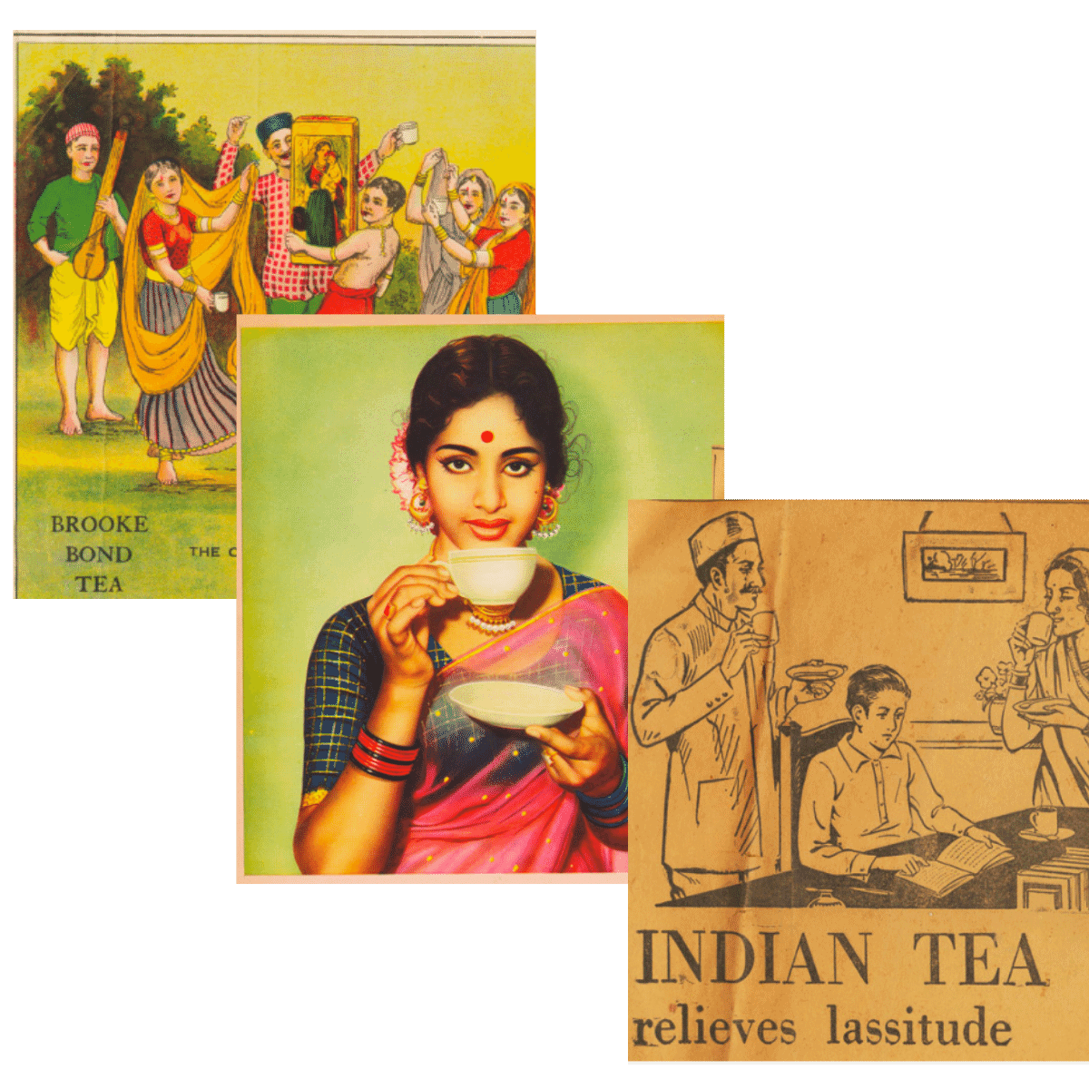 Marketing campaign posters selling tea to the Indian population