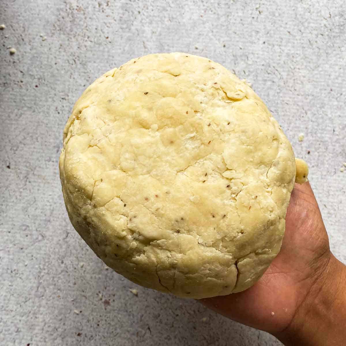 Pie dough for samosa pot pie that barely comes together