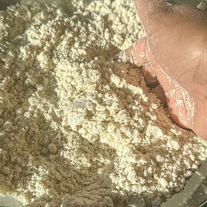Samosa flour with oil using shortcrust method to create a sandy texture