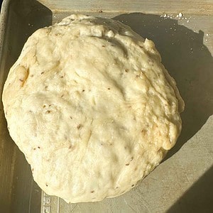 Samosa dough before it has had time to rest and relax