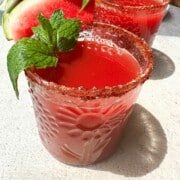 Indian style watermelon juice with chaat masala
